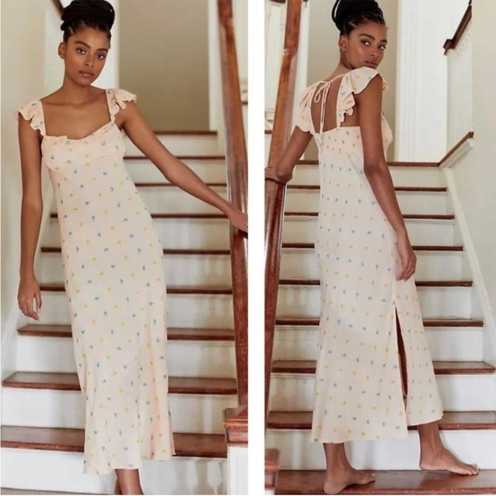 NEW Anthropologie Scallop Babydoll Midi Dress, size Medium.